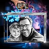 3D innovation 3D Crystal Photo, Personalized Memorial Gifts for Mom, Dad, Wife, Men, Pets, Custom Glass Picture in Crystals, Rectangle Laser Etched Crystal, Sympathy Gifts for Loss of Loved One