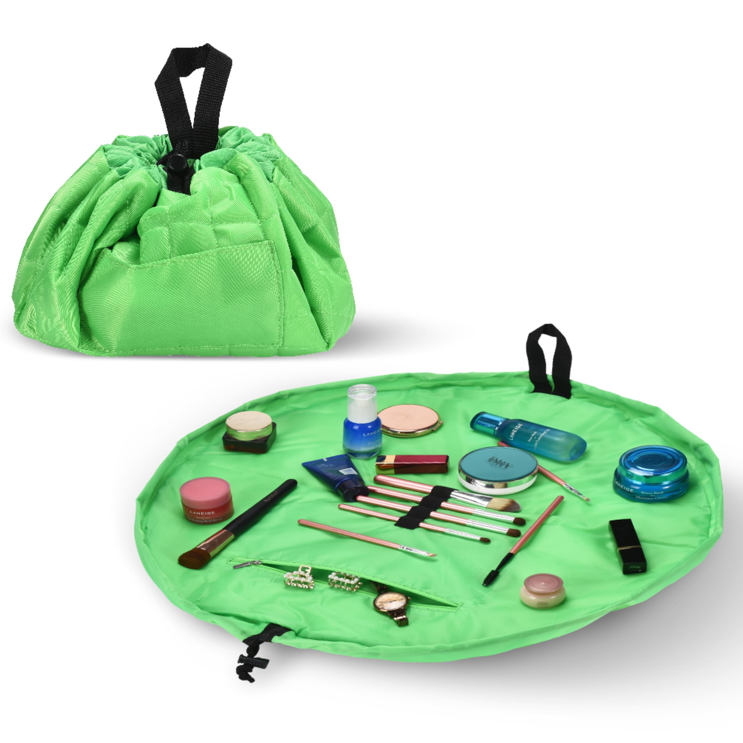 Tranquil Beauty Makeup Bag Organiser for Women - Travel Drawstring Bag - Cosmetic Organizer with Multiple Compartments - Stylish, Functional and Waterproof - Ideal Storage for Travel, Toiletries