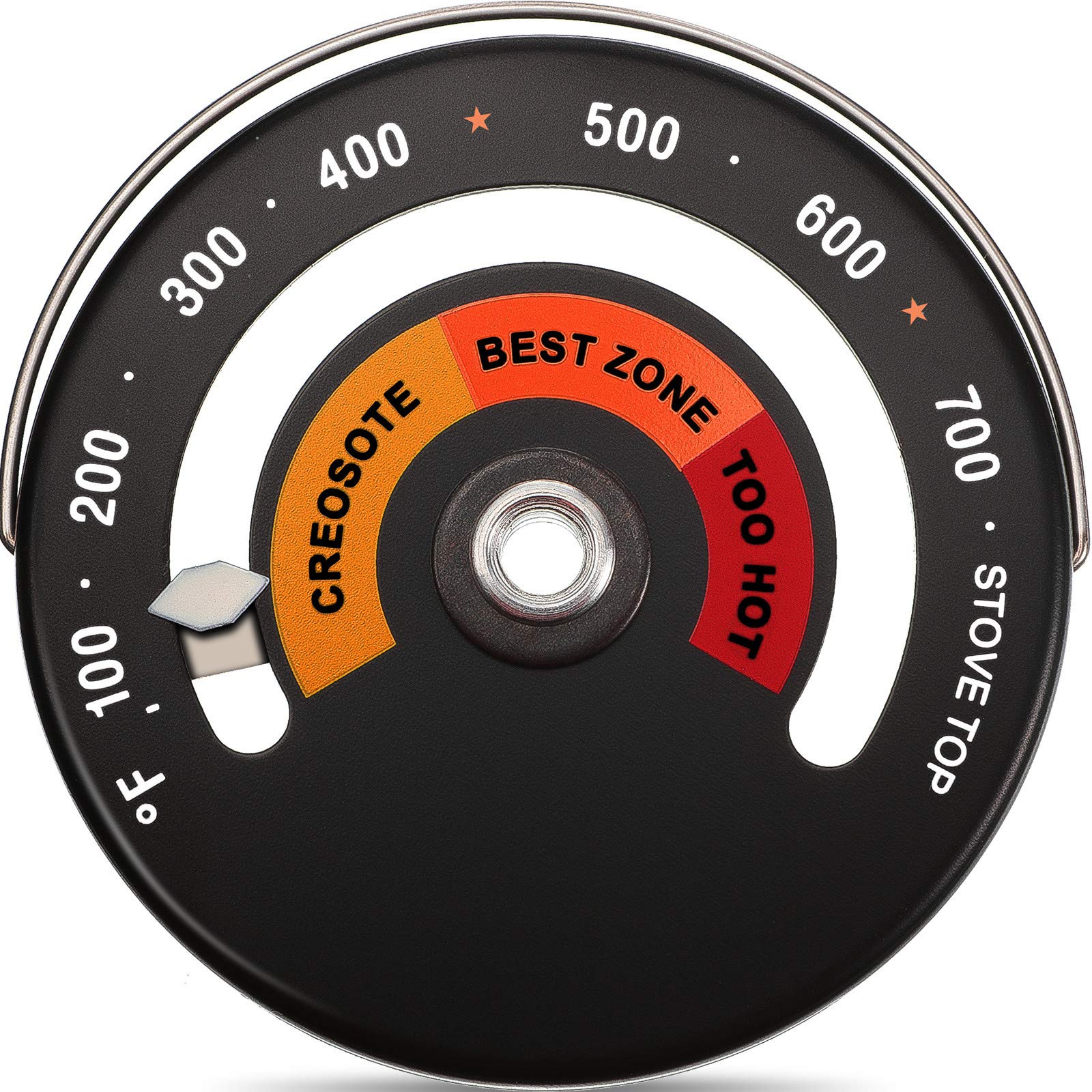 Magnetic Top Thermometer Wood Stove Thermometer Stove Temperature Meter Stove Flue Thermometer for Avoiding Stove Fan Damaged by Overheat (1)