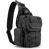 G4Free Tactical EDC Sling Bag, Adjustable Holder, Assault Range Backpack | 600D Polyester, 10.6*5.9*8.6 Inches, Military Shoulder Bag Single Strap Backpack for Travel, Hiking, Camping, Trekking