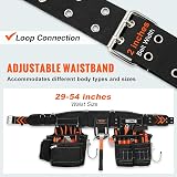 VEVOR Tool Belt Suspenders 29 Pockets 1680D Polyester Heavy Duty Adjustable view 4