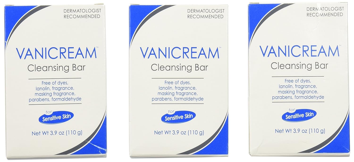 Vanicream Cleansing Bar, Fragrance Free - 3.9 Oz/Pack, 3 Pack: Beauty