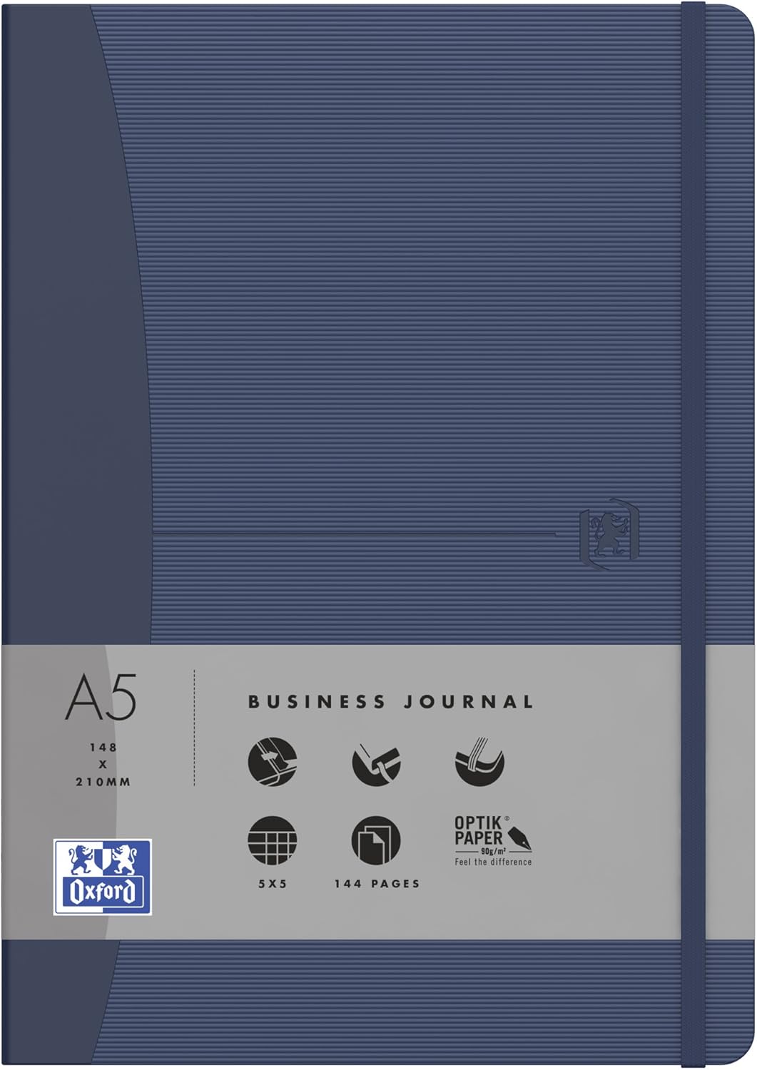 Oxford 400053156 Signature Notebook A5 Ruled Hardback 72 sheets, blue