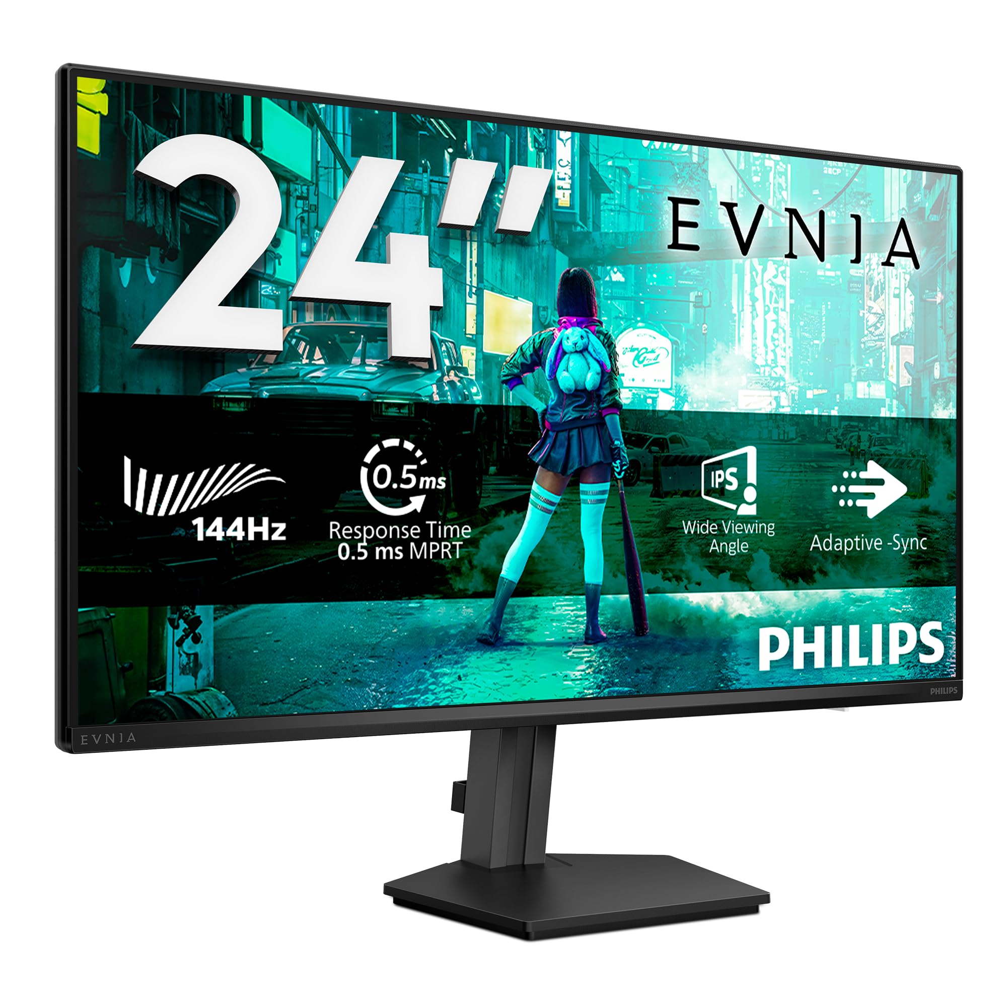 Philips Evnia 24M2N3200NF - 24 Zoll Full HD Gaming Monitor, 144 Hz, 1 ms MPRT, FreeSync, G-Sync comp. (1920x1080, HDMI 2.0, DisplayPort 1.4) schwarz