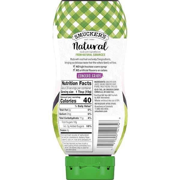 SMUCKER’S NATURAL CONCORD GRAPE SQUEEZABLE FRUIT SPREAD, 19 OUNCES