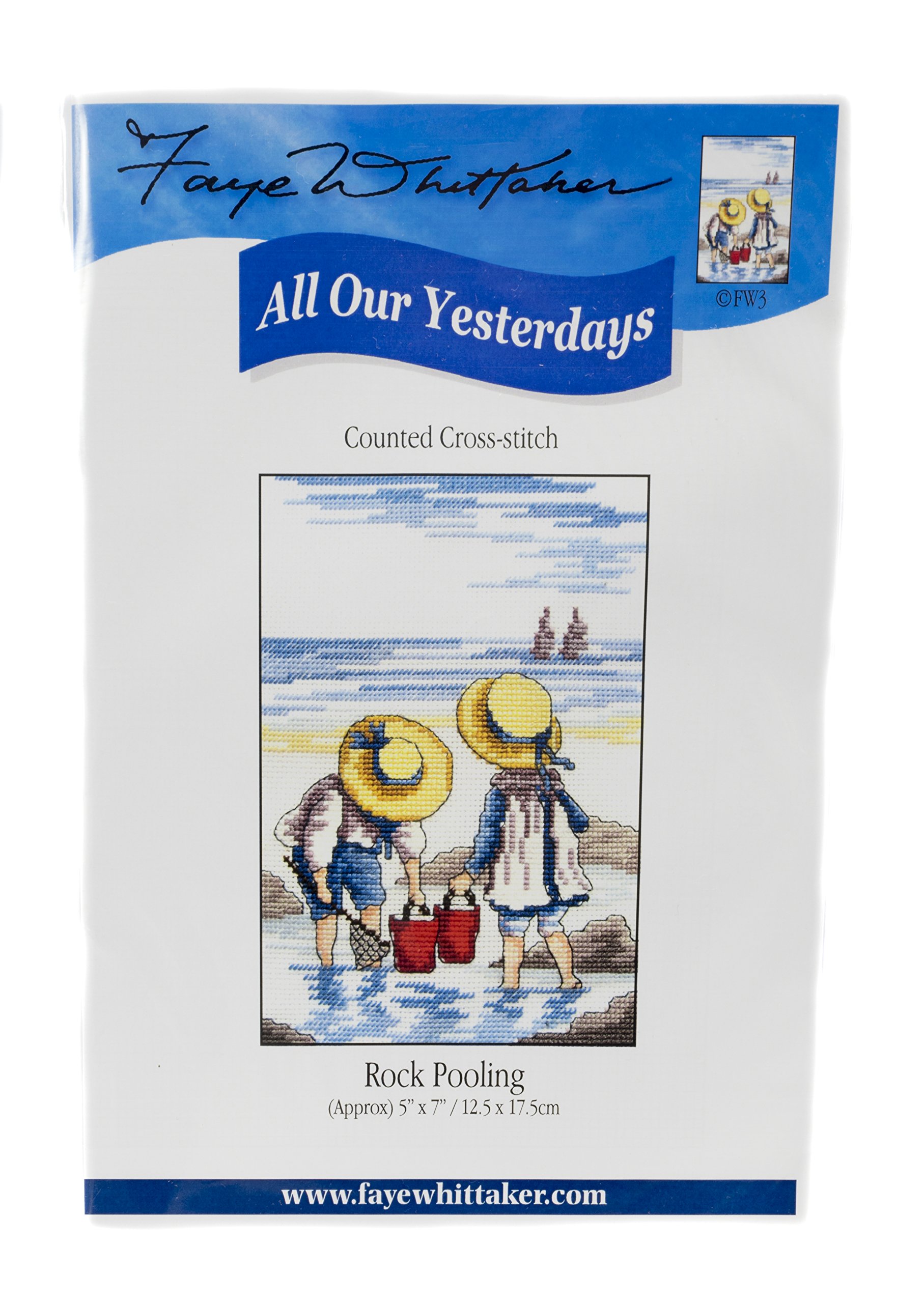 Faye Whittaker All Our Yesterdays Rock Pooling (Cross Stitch Kit), range, Mixed, 25 x 15 x 2 cm