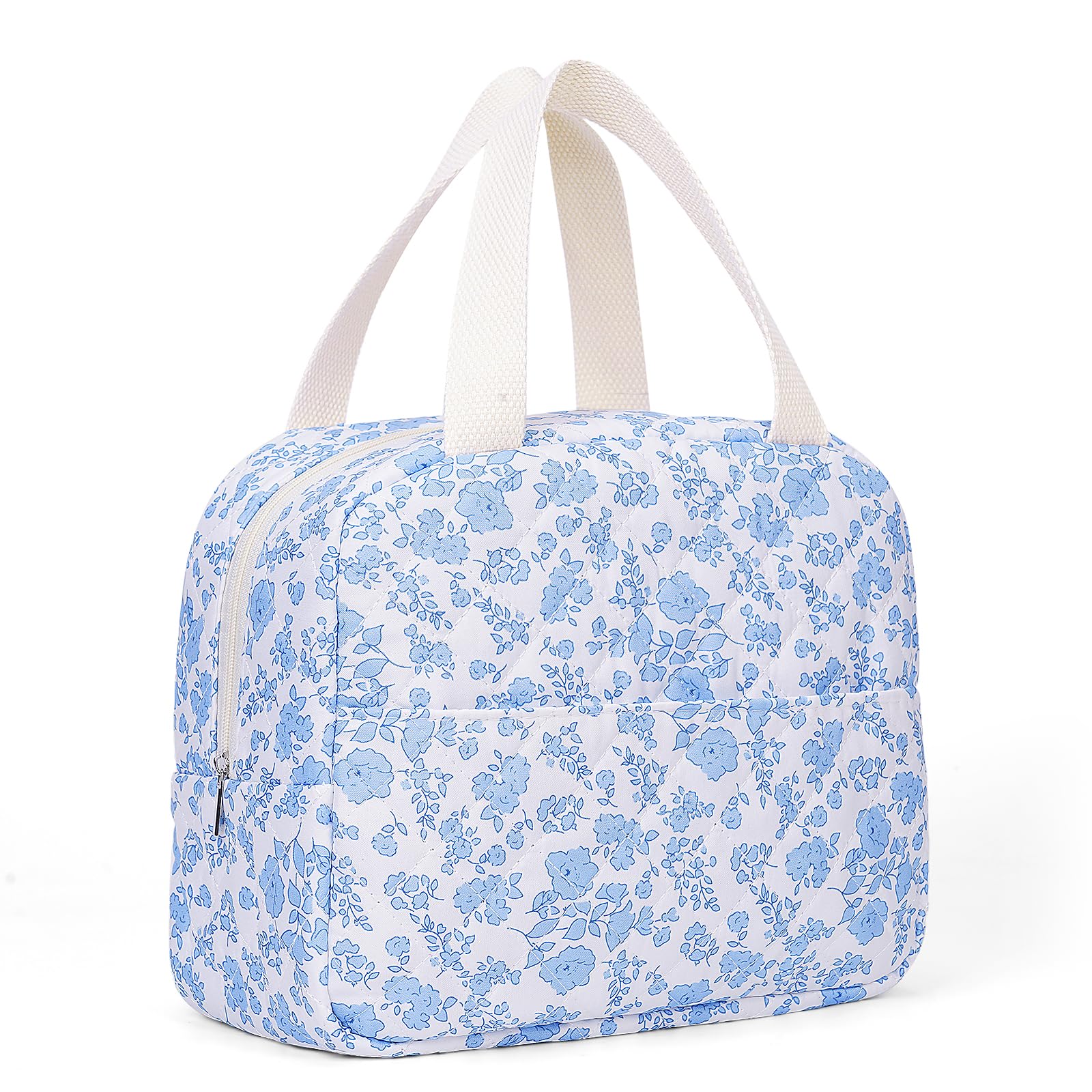 GSenhui Insulated Lunch Bag for Women Quilted Floral Lunch Box Girls Cute Lunch Cooler Bag Preppy Lunch Box Pack Lunch Bag for School Work