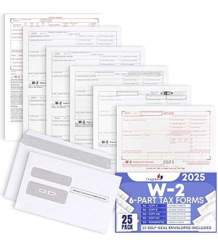 Amazon.com : Blue Summit W2 Forms 2025 with Envelopes, Blank W2 4