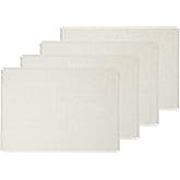 Solino Home Linen Light Natural Placemats Set of 4-100% Pure Linen Placemats 14 x 19 Inch for Spring, Easter, Mothers Day - Fringe