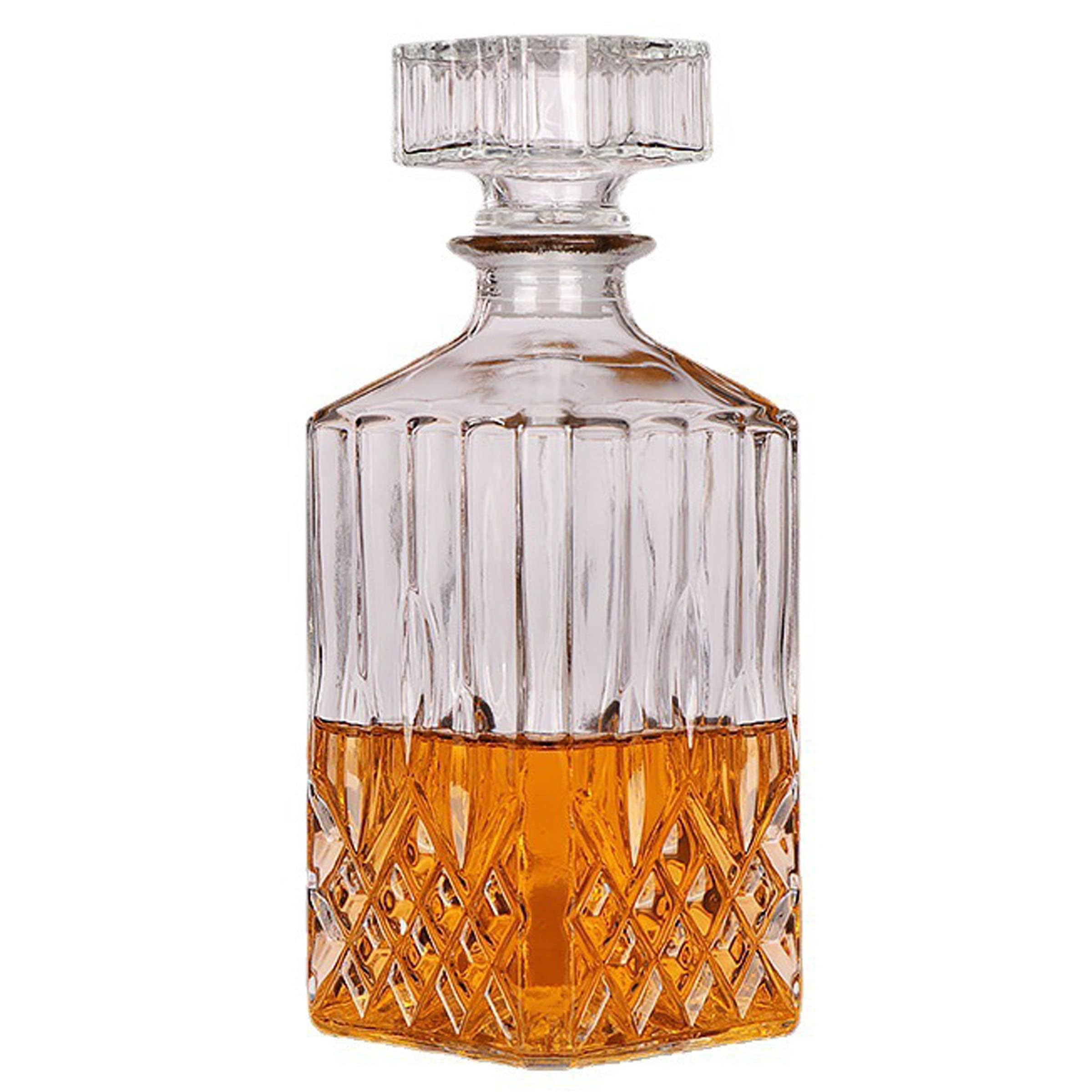 Photo 1 of 1PCS 33.8 oz Diamond Decanter Whiskey Decanter Crystal Whiskey Bottle – For Whiskey, Bourbon, Scotch and Spirits