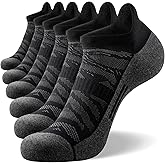 FITRELL Men's 6 Pack Ankle Running Socks Low Cut Cushioned Athletic Sports Socks 7-9/9-12/12-15