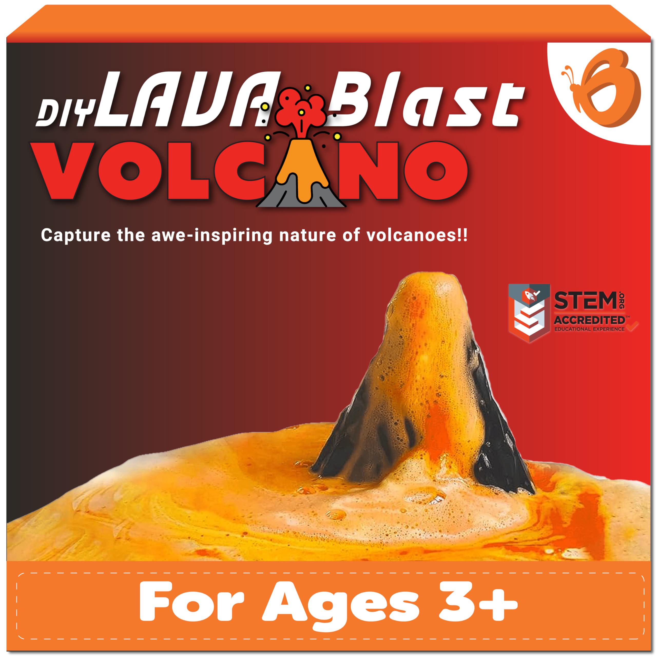 Butterfly Edufields Volcano Science Kit | STEM Education | Erupting Volcano Science Kit for Kids | Easter Gifts for Kids | Learning & Education Toys | Fun Gift for Boys & Girls | Science Experiments