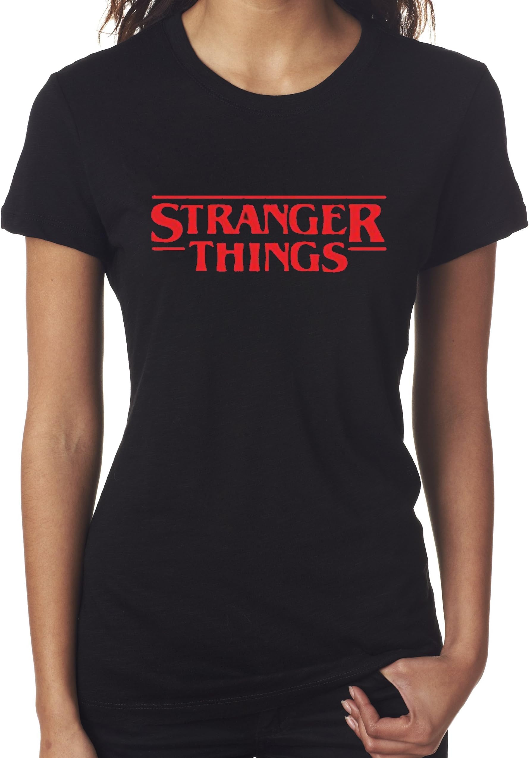 Hubano Women's Stranger Things Printed T-Shirt Title Logo TV Series Netflix