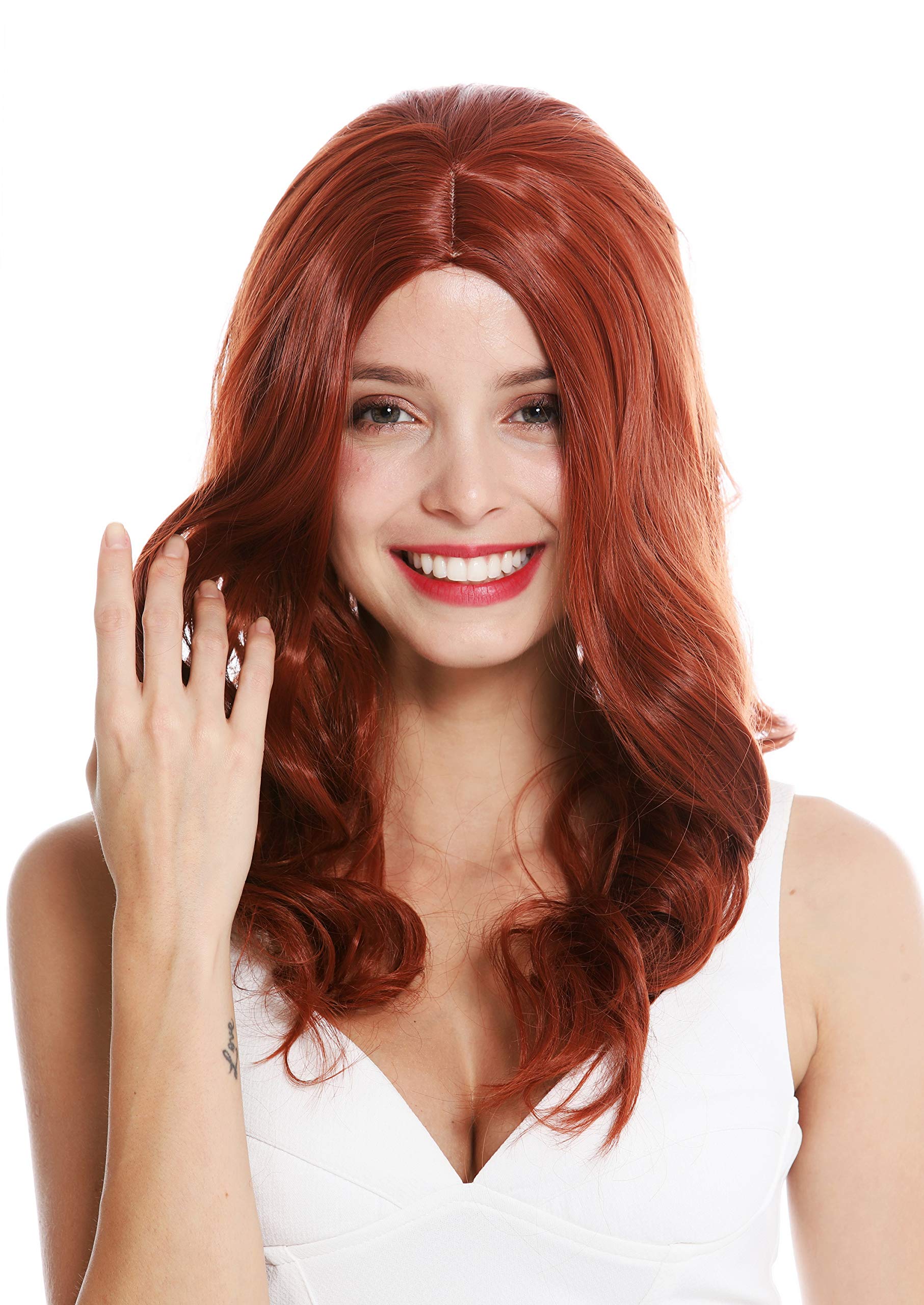WIG ME UP - GFW3450-350 women's quality wig long wavy middle parting dark copper red