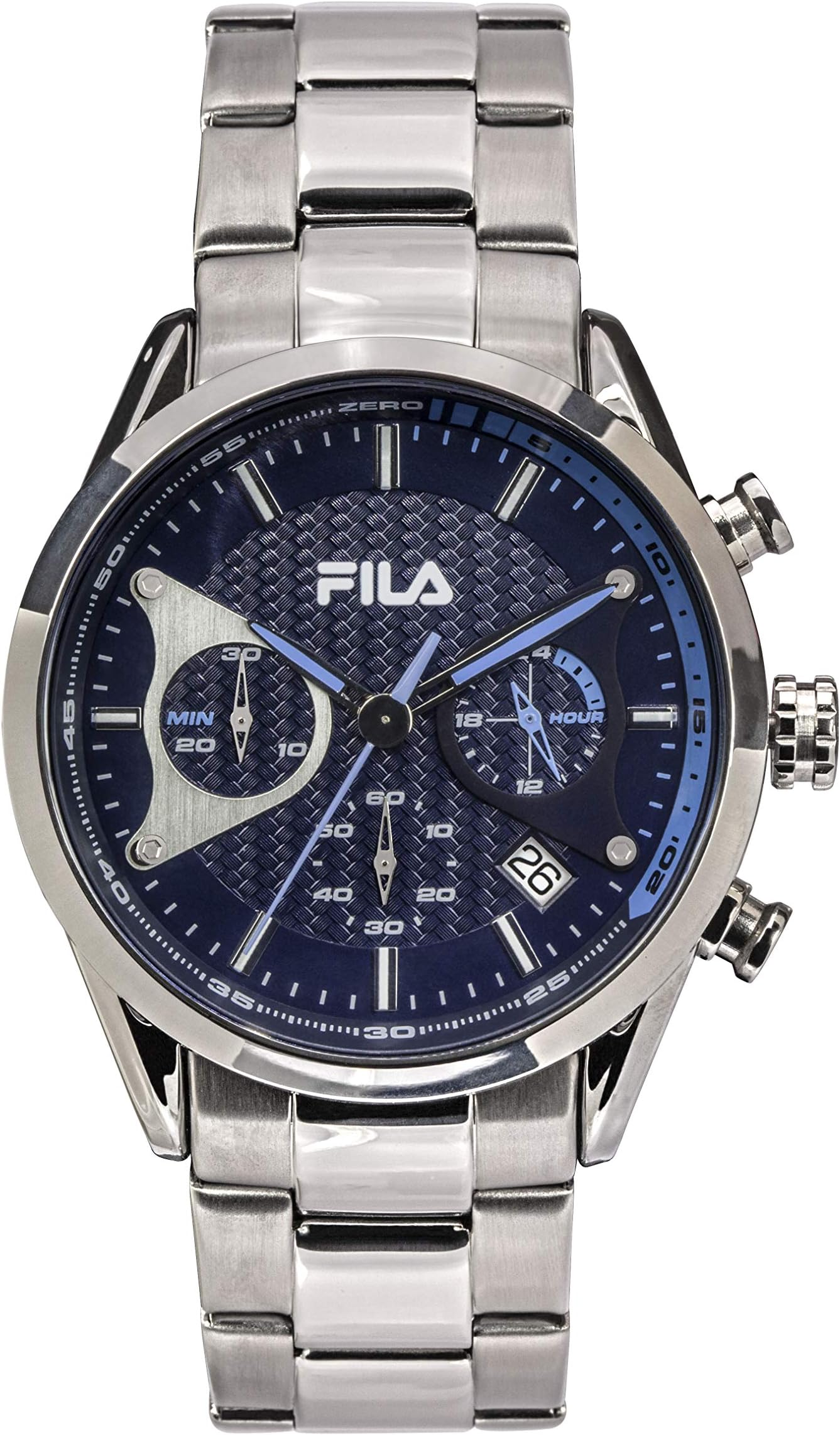 Mens Watches - Men Watches - Chronograph Watches for Men - Mechanical Watch - Running Watch - Waterproof Watches for Men - Mens Watches Waterproof - Silver and Blue Fila Watch
