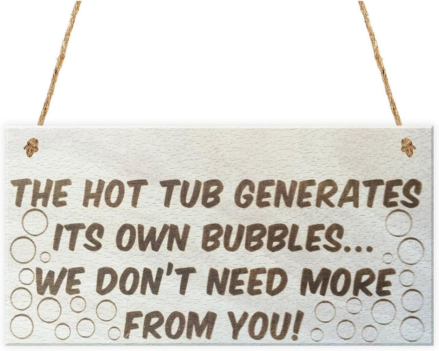 JamieFox The Hot Tub Generates Its Own Bubbles Novelty Wooden Plaque Jacuzzi Pool Sign
