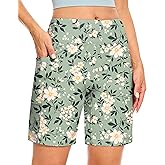 Blouty Women's 7" Bermuda Shorts with Pockets High Waisted Stretch Athletic Long Shorts for Women Workout Casual