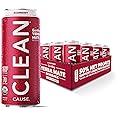 CLEAN Cause Low Calorie Raspberry USDA Organic Sparkling Yerba Mate Tea (16oz cans, 12-Pack Case) Low Sugar, 160mg Caffeine, Healthy Alternative to Soda & Energy Drinks.