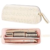 Leudes Dyson Airwrap Travel Case for Shark Hair Dryer Airstraight Flex Style Hair Attachment Tool Organizer Accessories Air Wrap Flat Curling Iron Carrying Case (Beige)
