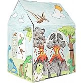 Easy Playhouse Cardboard Dinosaur House - Kids Art & Craft for Indoor & Outdoor Fun, Color Dino Species, 32inchesX26.5inchesX40.5inches