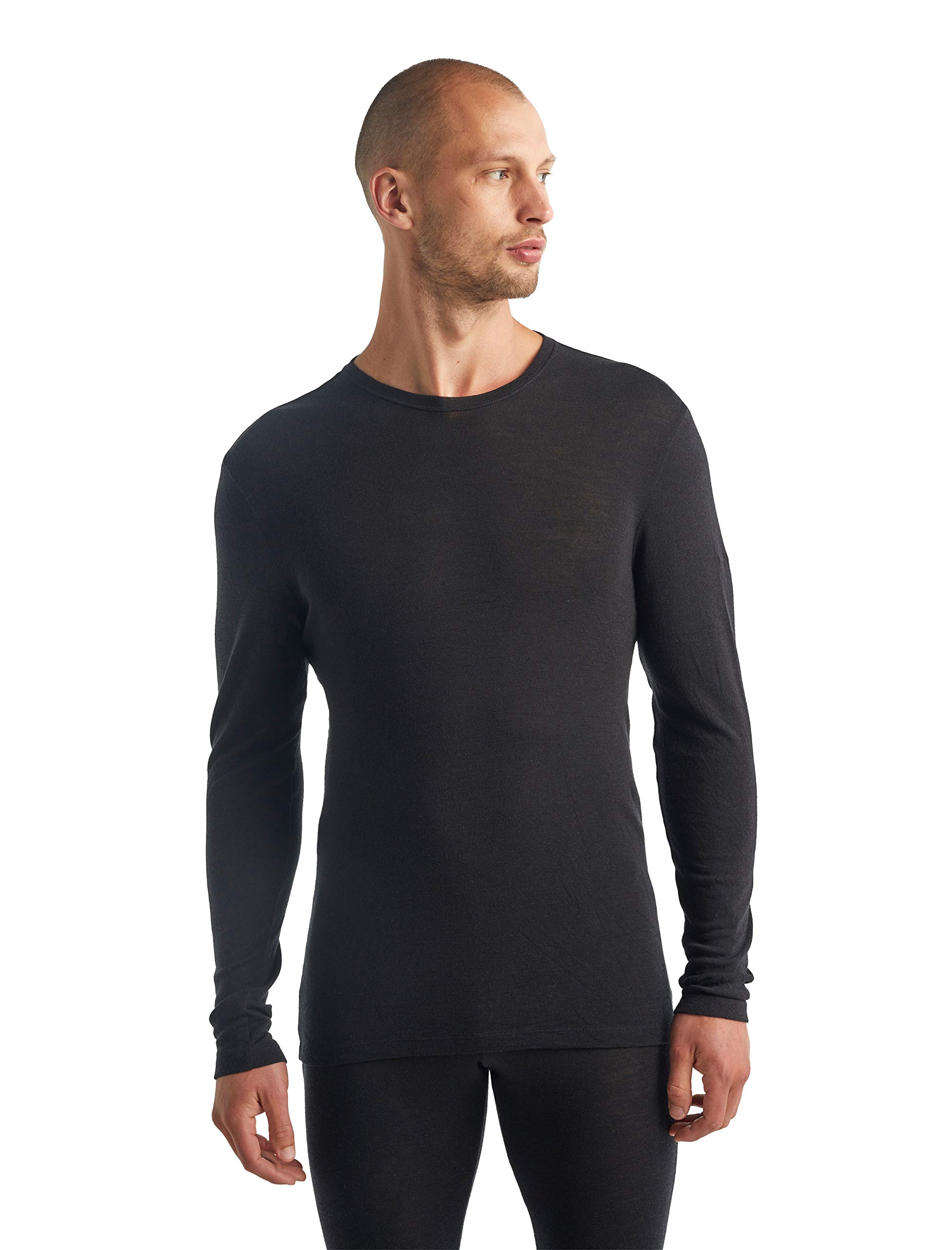 Icebreaker Men's 175 Everyday Crew Neck Base Layer Long Sleeve Top - Black, Medium, 104483