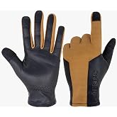 ONETAC Short Cuff Touch Screen Pilot Nomex Flight Flyers Duty Work Gloves, Goat Leather Skin Tight Palm