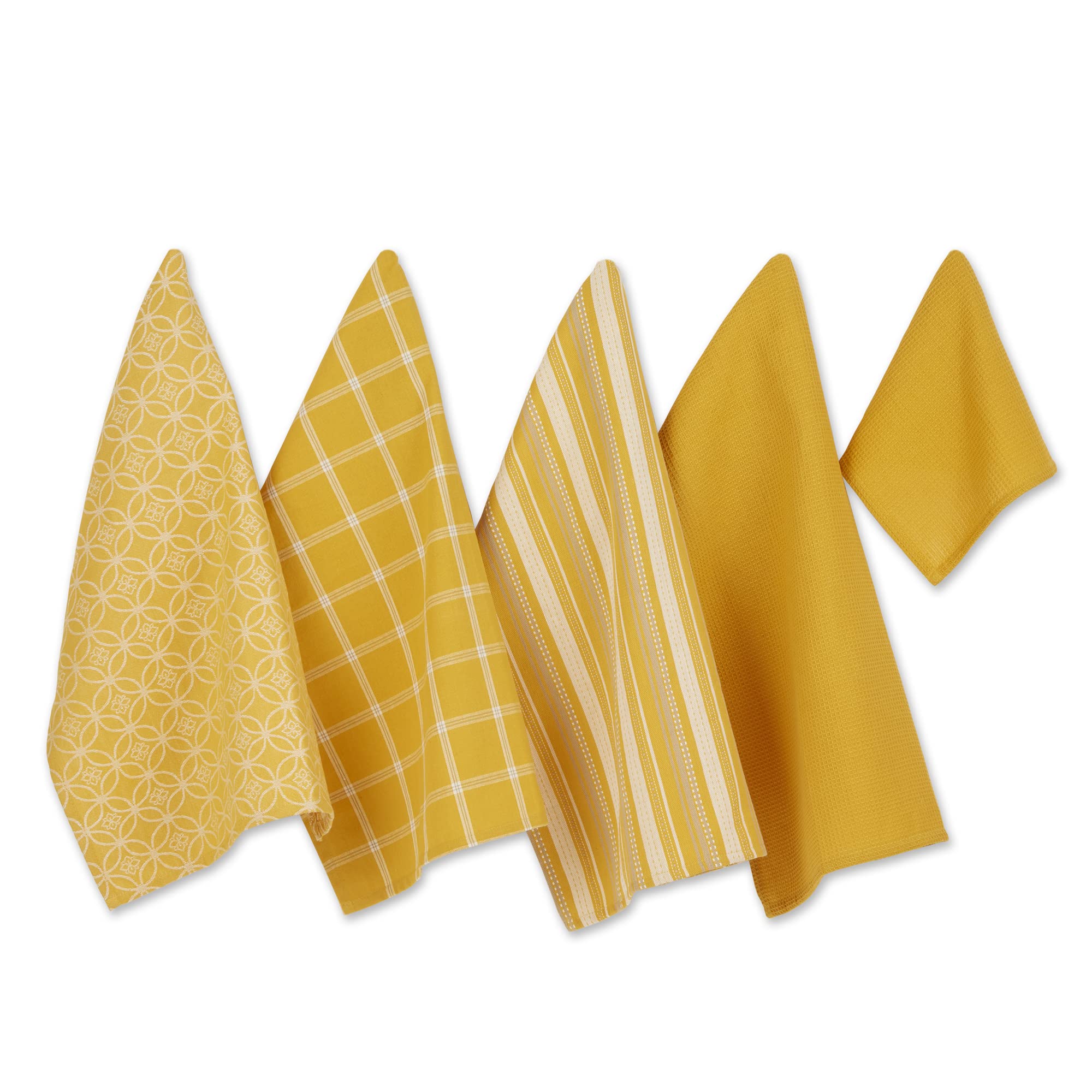 DII Kitchen Set, Cotton, Honey Gold, Dishtowel, 18x28 Dishcloth, 13x13