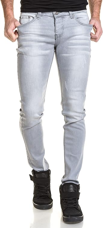 jeans gris clair homme
