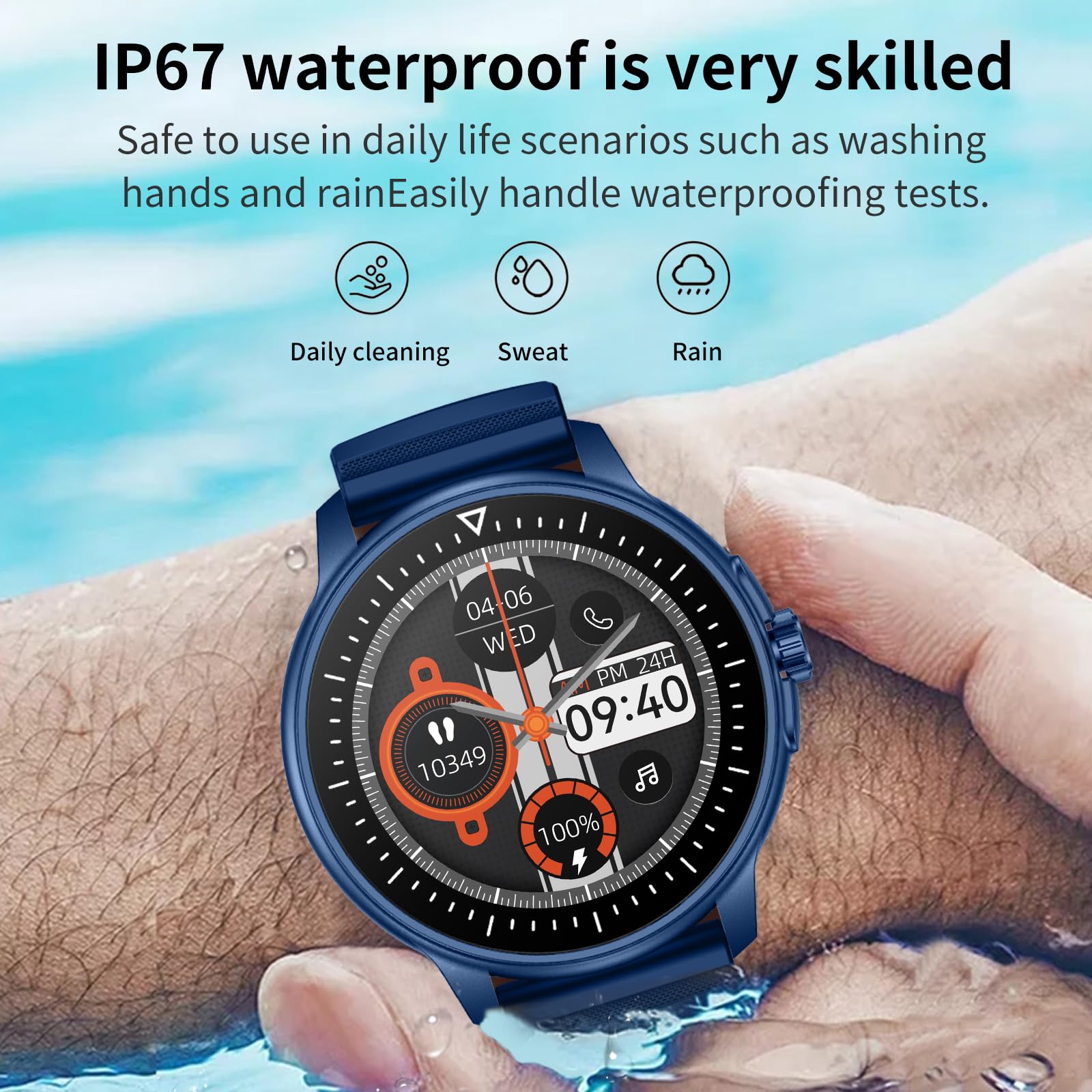 Smart Watch for Men Women with Bluetooth Call, HD Fitness Activity Tracker with 111 Sport Modes,Voice Assistant IP67 Waterproof Smartwatch with Blood Pressure Sleep Monitor for Android and iPhone