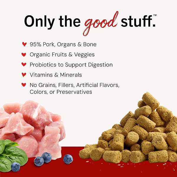 STELLA & CHEWY’S FREEZE-DRIED RAW PORK MEAL MIXERS- DOG FOOD TOPPER AND MIXER – MADE WITH 95% FARM-RAISED PORK, ORGANS & BONE – PERFECT FOR PICKY EATERS – GRAIN-FREE – 3.5 OZ