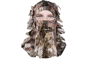 EAmber Ghillie Camouflage Leafy Hat 3D Full Face Mask Headwear Turkey Camo Hunter Hunting Accessories