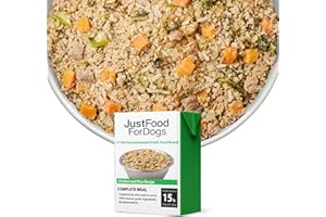 JustFoodForDogs Pantry Fresh Wet Dog Food, Complete Meal or Topper, Chicken & White Rice Human Grade Recipe - 12.5 oz (Pack of 6)
