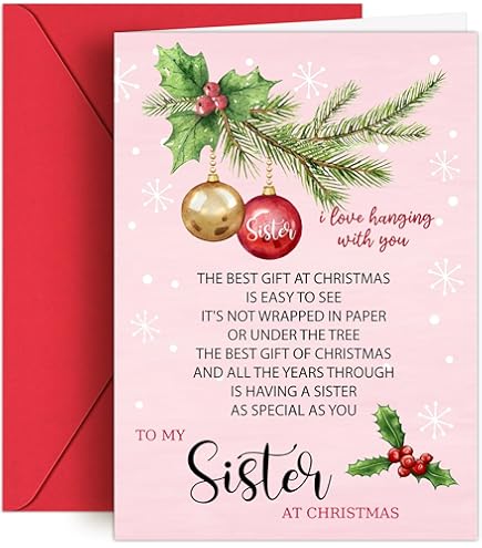 Old English Co. Cartes De Noël Pour Belle-sœur Et Beau-frère – Carte De Noël Amusante Pour Sœur Et Beau-frère – Cadeau De Noël Mignon Pour Eux