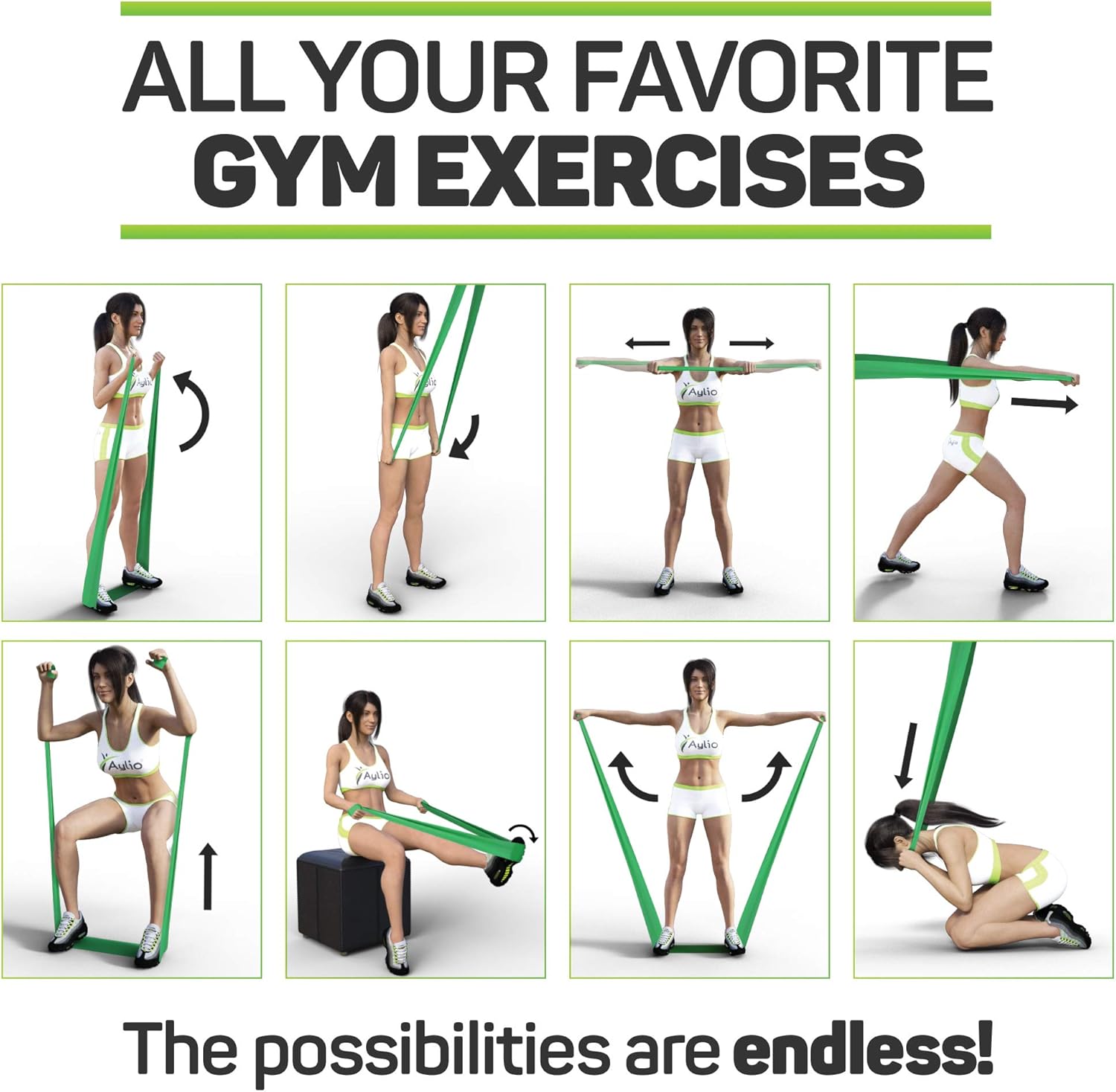 Premium Exercise Bands and Door Anchor | Fitness, Physical Therapy, Pilates Workout, Stretch | 6 Feet Long : Sports & Outdoors