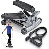 Portable Stair Stepper Exercise Machine with LCD Monitor and Resistance Bands &ndash; Compact Home Gym Stair Climber for Cardio, Strength, and Full-Body Workouts by Wakeman