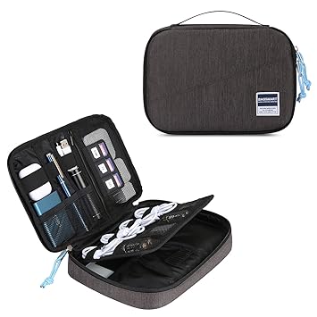 BAGSMART Elektronik Organizer Tasche Elektronik Tasche Doppelschichte für 7.9’’iPad Mini, Kabel, Festplatte, Adapter, Karten,