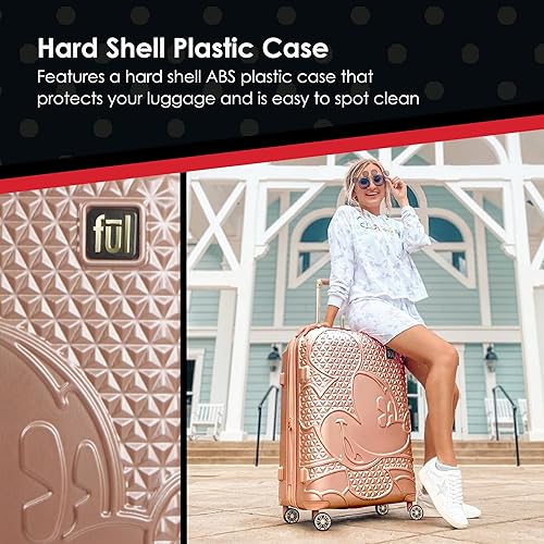 Rose Gold Mickey Mouse Hard Shell Suitcase FUL Disney Mickey