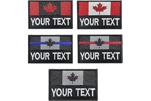 Customizable Canada Flag Patches with Your text,2Pcs Personalized Tactical Name Tags Morale National Emblem Patch for Travel 