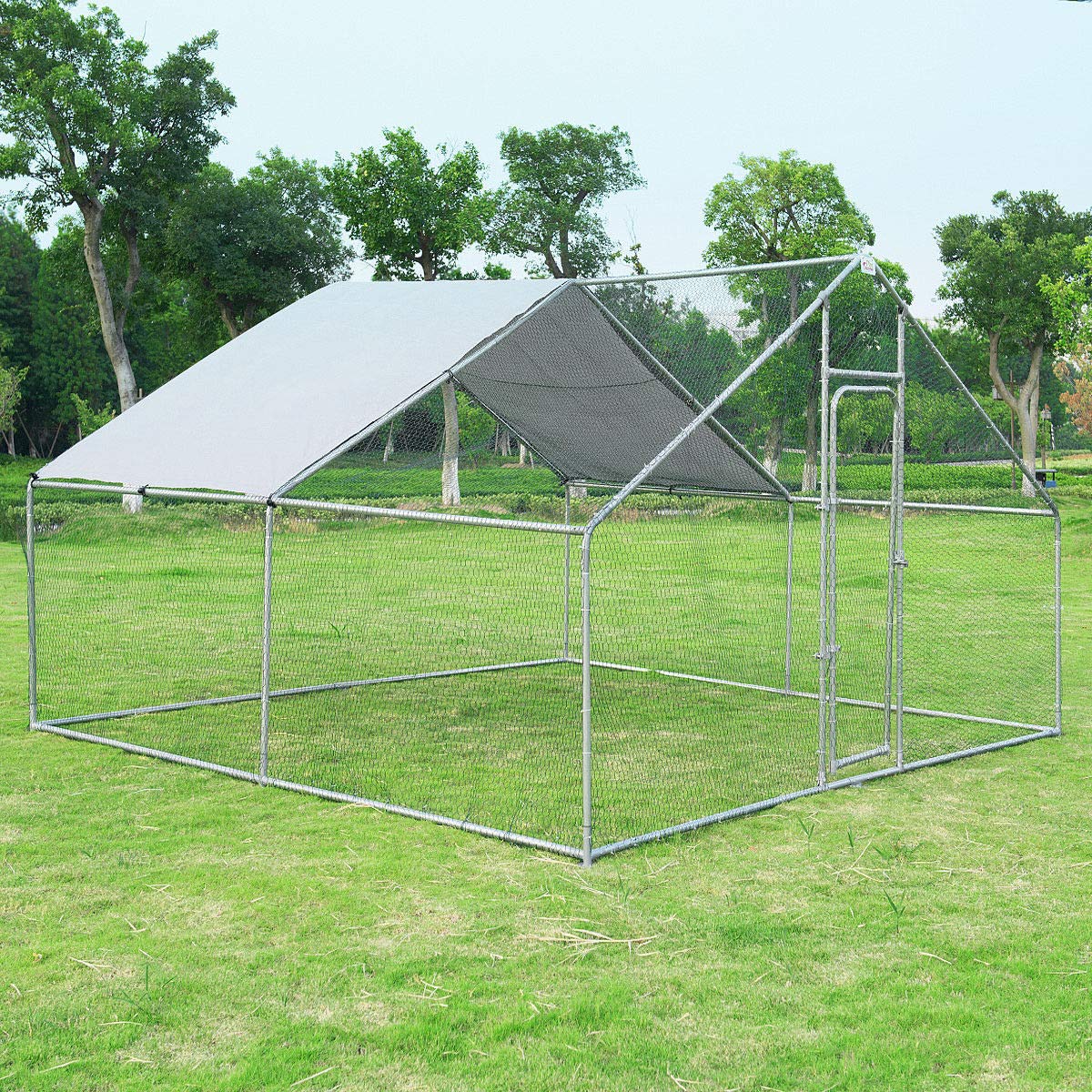 Giantex Large Metal Chicken Coop Walk In Chicken Coops Run House