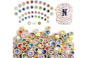 ABEJFIC 200 PCS 20 Mixed Colors Sew on Rhinestones, 10mm 12mm Crystal Glass Metal Base Flower Claw Rhinestone for Crafting, Bedazzling Rhinestones for Clothes Shoes Hats Bags & Sewing Accessories