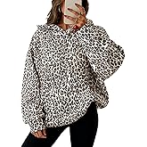 JTANIB Leopard Print Hoodie for Women Oversized Cheetah Print Hoodie 2000s Y2K Fleece Sweatshirt Pullover Long Sleeve Pocket
