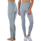 ToBeInStyle Women's Single Medium Weight Breathable Cotton-Spandex Leggings