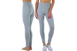 ToBeInStyle Women's Single Medium Weight Breathable Cotton-Spandex Leggings