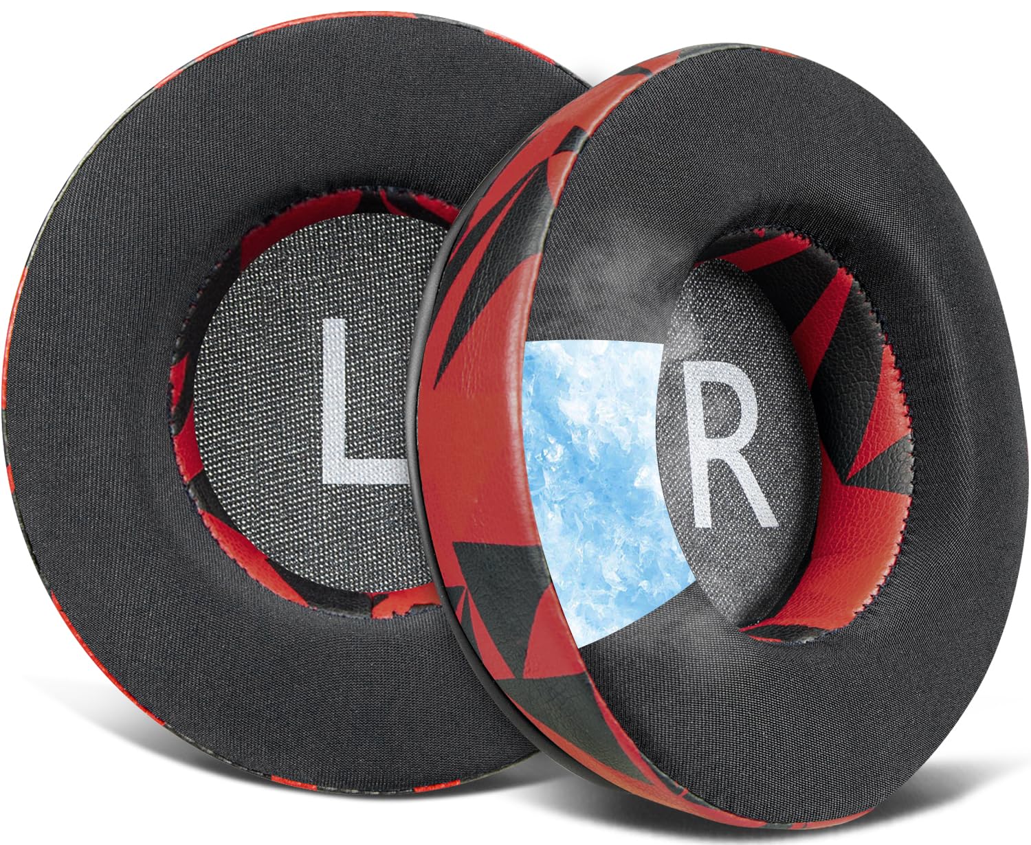 SOULWIT 90mm Cooling Gel Earpads Replacement for JBL Synchros E50 E50BT S500 S700 Wireless Headphones, Ear Pads Cushions with Noise Isolation Foam - Red Storm