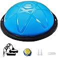 VEVOR Half Exercise Ball Trainer, Balance Ball Trainer, 660lbs Stability Ball, Yoga Ball with Resistance Bands & Foot Pump, S