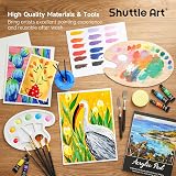 Shuttle Art 65 Pack Acrylic Painting Set with Wooden Tabletop Easel Box view 7