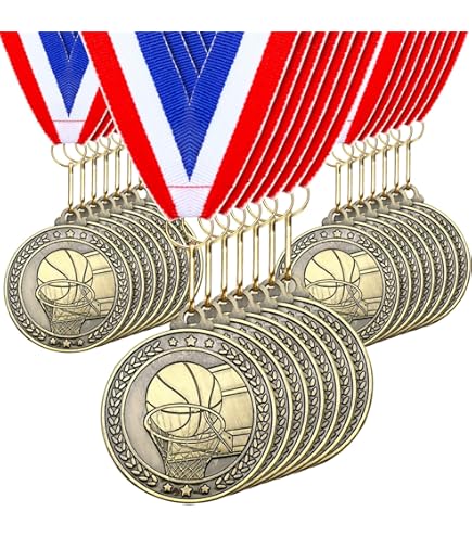 Uxcell 2.6 Inch Gold Award Medals Winner 1st Prize Style With Neck Ribbon 6 Pieces