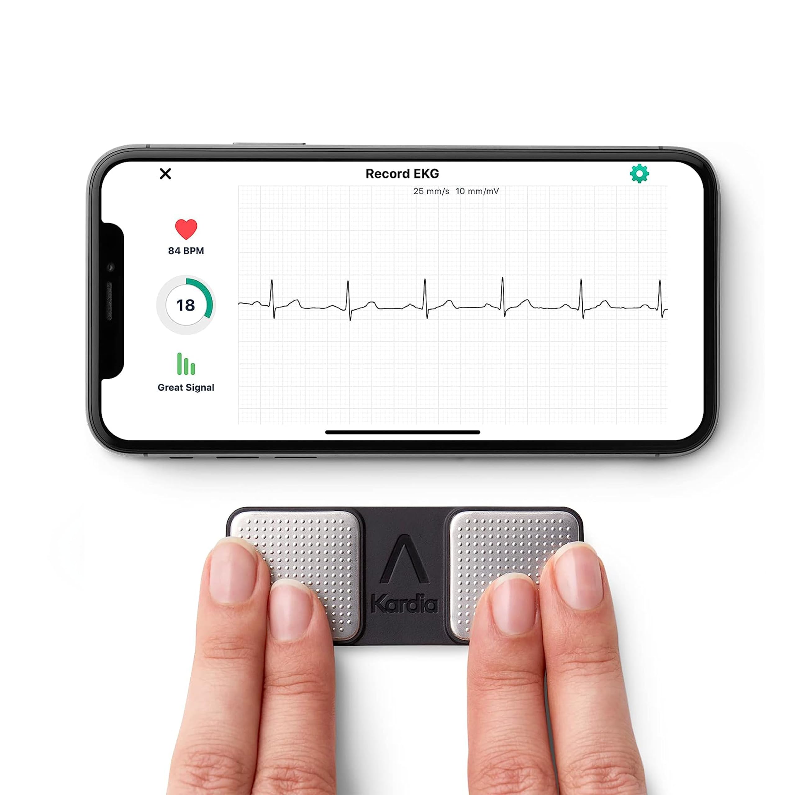 KardiaMobile 1-Lead Personal EKG Monitor – Record at Home – Detects AFib & Irregular Arrhythmias – Easy Results in 30 Seconds – Works w/Most Smartphones