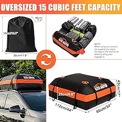 CZC AUTO 15 Cubic Feet Car Rooftop Cargo Carrier