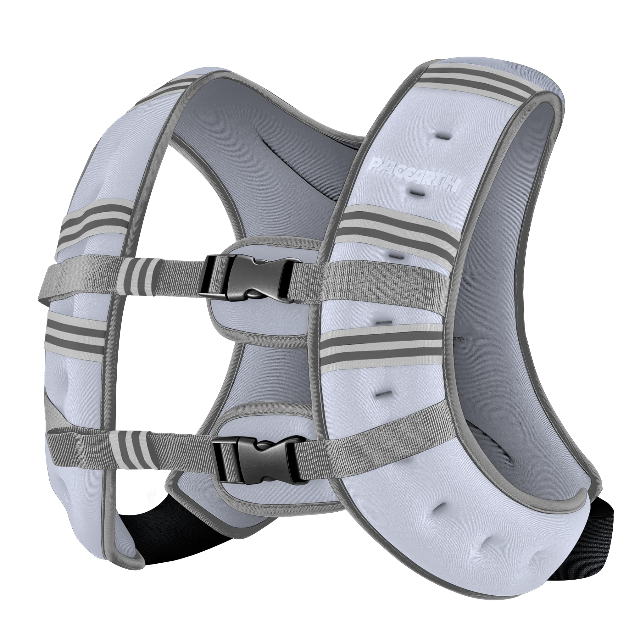 PACEARTH Weighted Vest,6lb/8lb/10lb/12lb/16lb/20lb/25lb/30lb Weight Vest with Reflective Stripe, Body Weight Vests for Women, Men, Weight Loss Workout, Strength Training, Running, Walking, Jogging Image